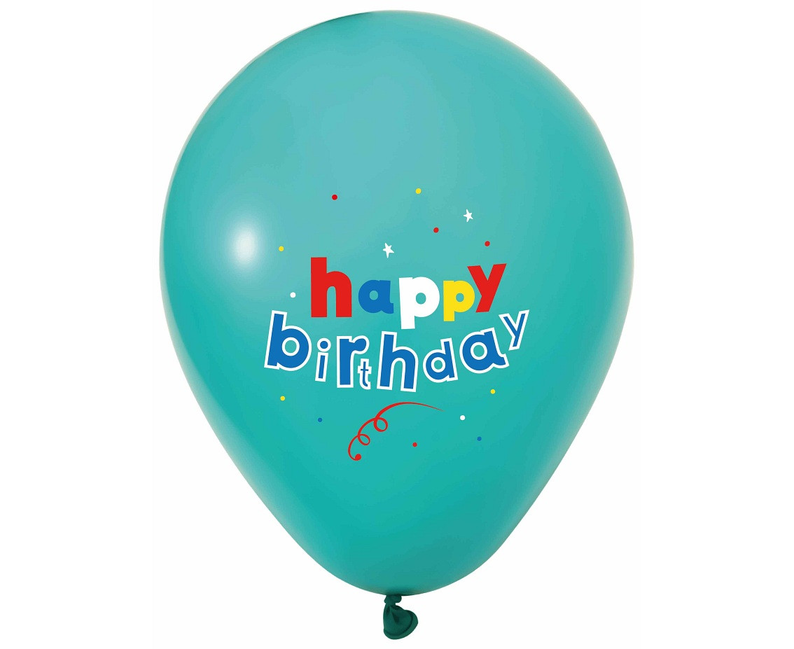 Happy Birthday balloons, pastel, 12"/ 5 pcs